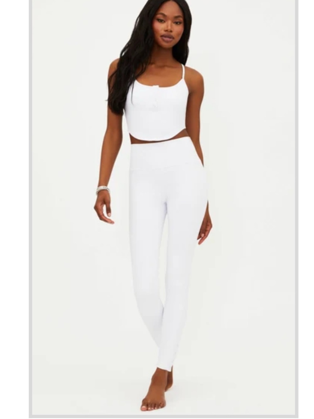 Beach Riot White High-Rise Seamless Leggings and top Set